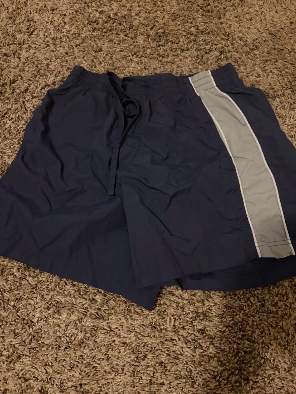 Hollister Navy Athletic Shorts with Light Gray Side Panel
